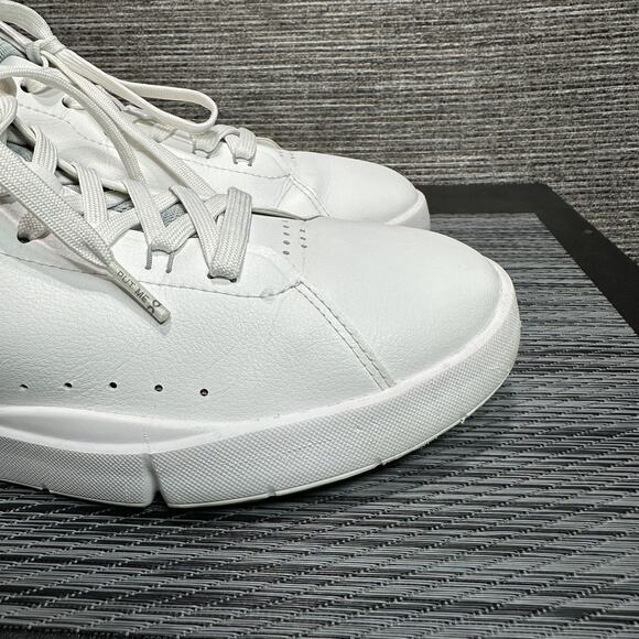 On Cloud Shoes White Leather On The Roger Advantage Low 48.99454 Womens 10 - Picture 7 of 15
